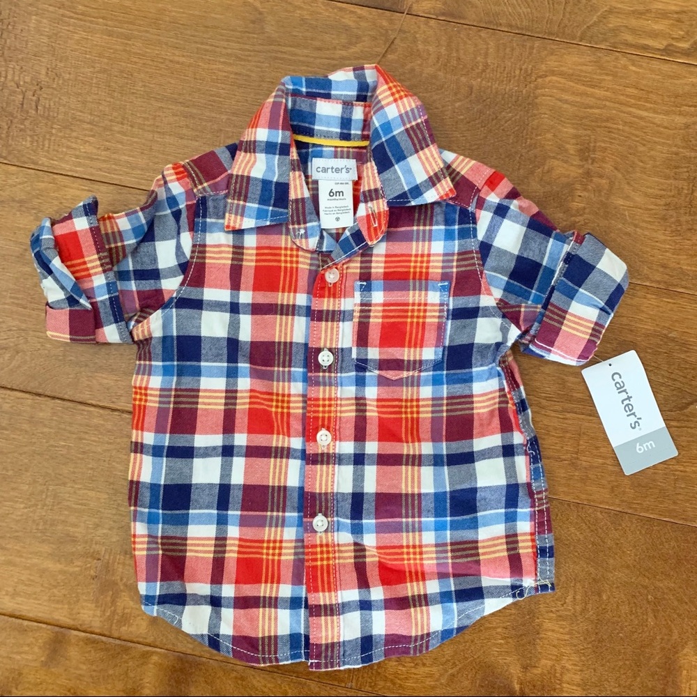 NWT Baby flannel button down shirt